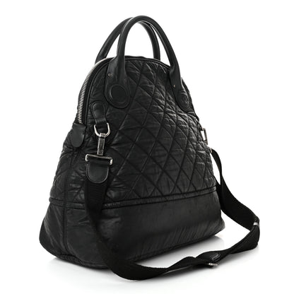 Chanel Coated Canvas Quilted Medium Garment Travel Bag Black 3 of 11