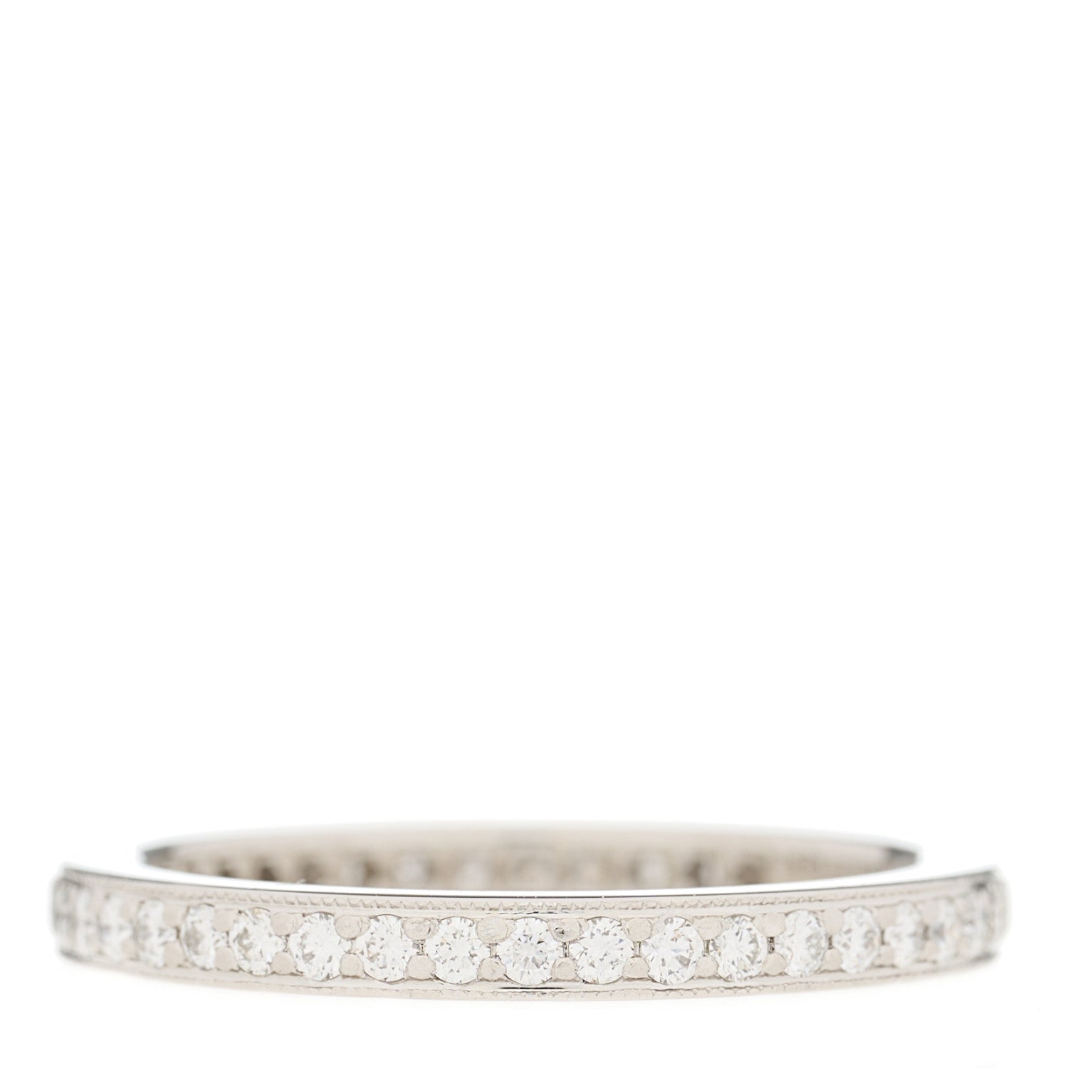 Tiffany Platinum Diamond 2mm Legacy Full Circle Band Ring 54 6.75 2 of 3