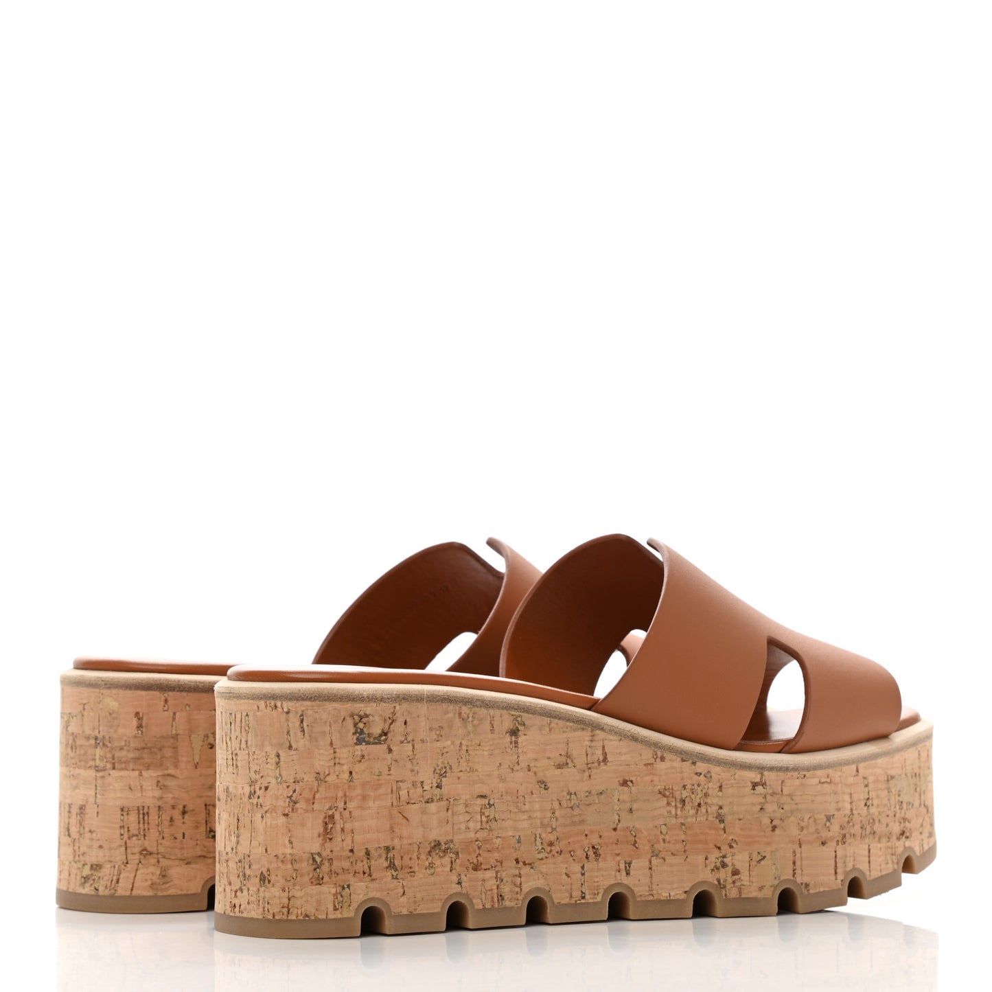 Calfskin Cork Eze 30 Sandals 37 Marron Glaise