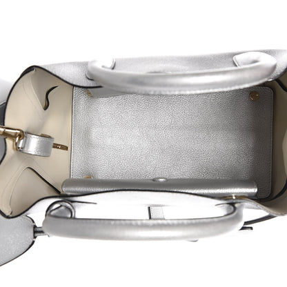Christian Dior Metallic Supple Grained Calfskin Medium Open Bar Tote Silver 6 of 8