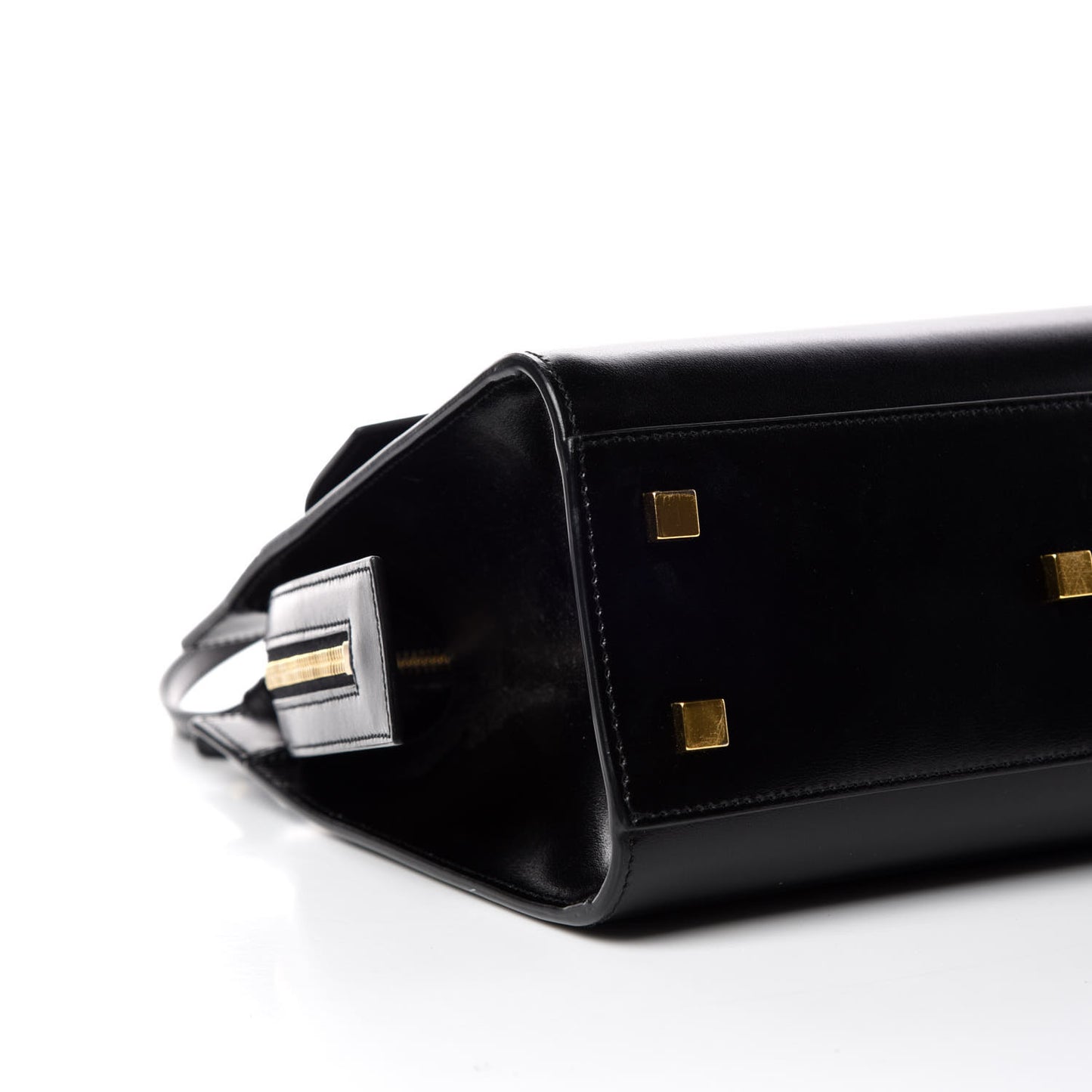 Shiny Calfskin Small Uptown Tote Black