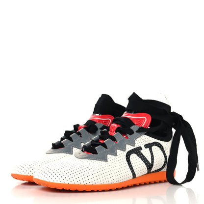 Valentino Garavani Nappa Perforated Womens Chromathon Sneakers 35 White Grey Red 4 of 8