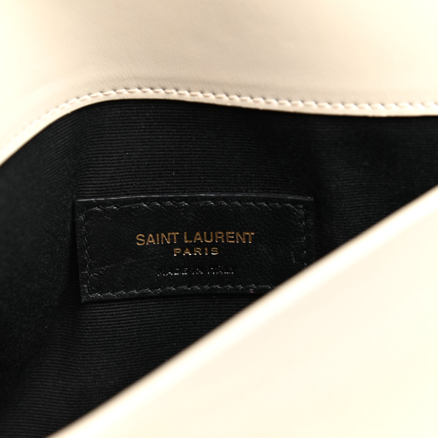 Smooth Shiny Calfskin Uptown Pouch Crema Soft