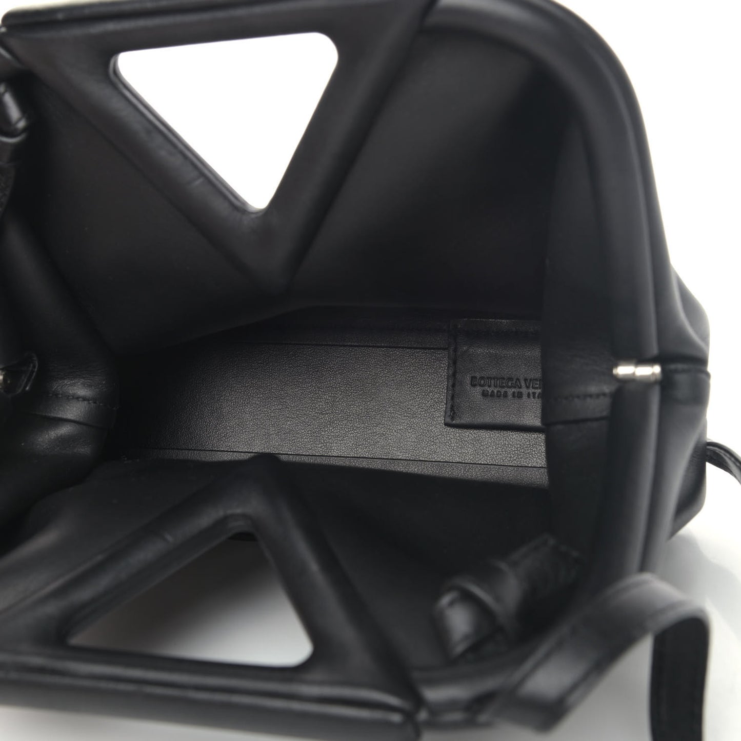 Calfskin Small The Point Triangle Bag Black