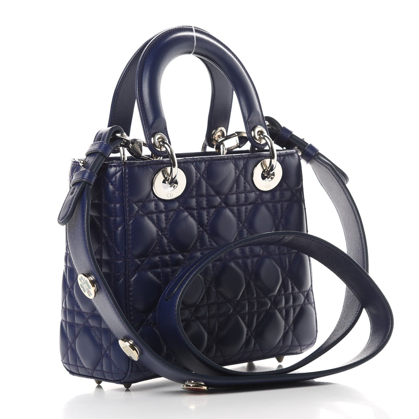 Lambskin Cannage Small Lucky Badges My Lady Dior Navy