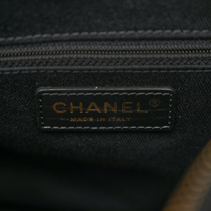 Chanel Denim Printed Destination Chenonceau Shoulder Bag Charcoal Multicolor 6 of 10