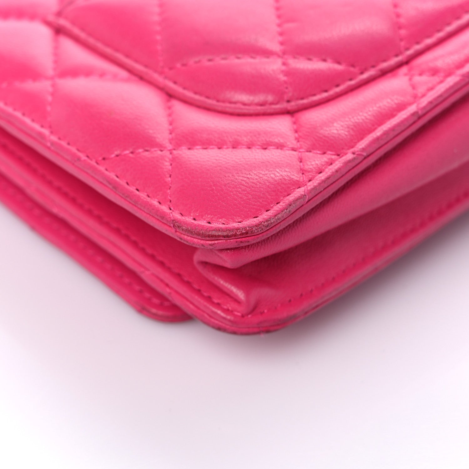 Chanel Lambskin Quilted Wallet on Chain WOC Pink 10 of 21