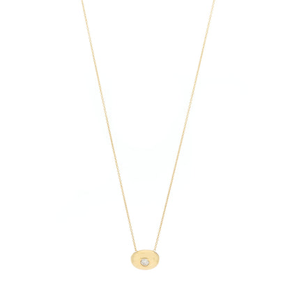 Roberto Coin 18K Yellow Gold Diamond Bean Pendant Necklace 1 of 7