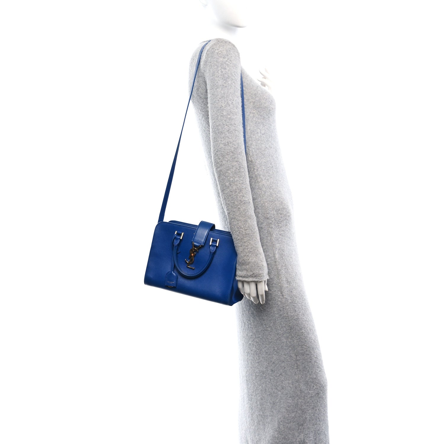 Saint Laurent Calfskin Monogram Baby Cabas Blue 2 of 11