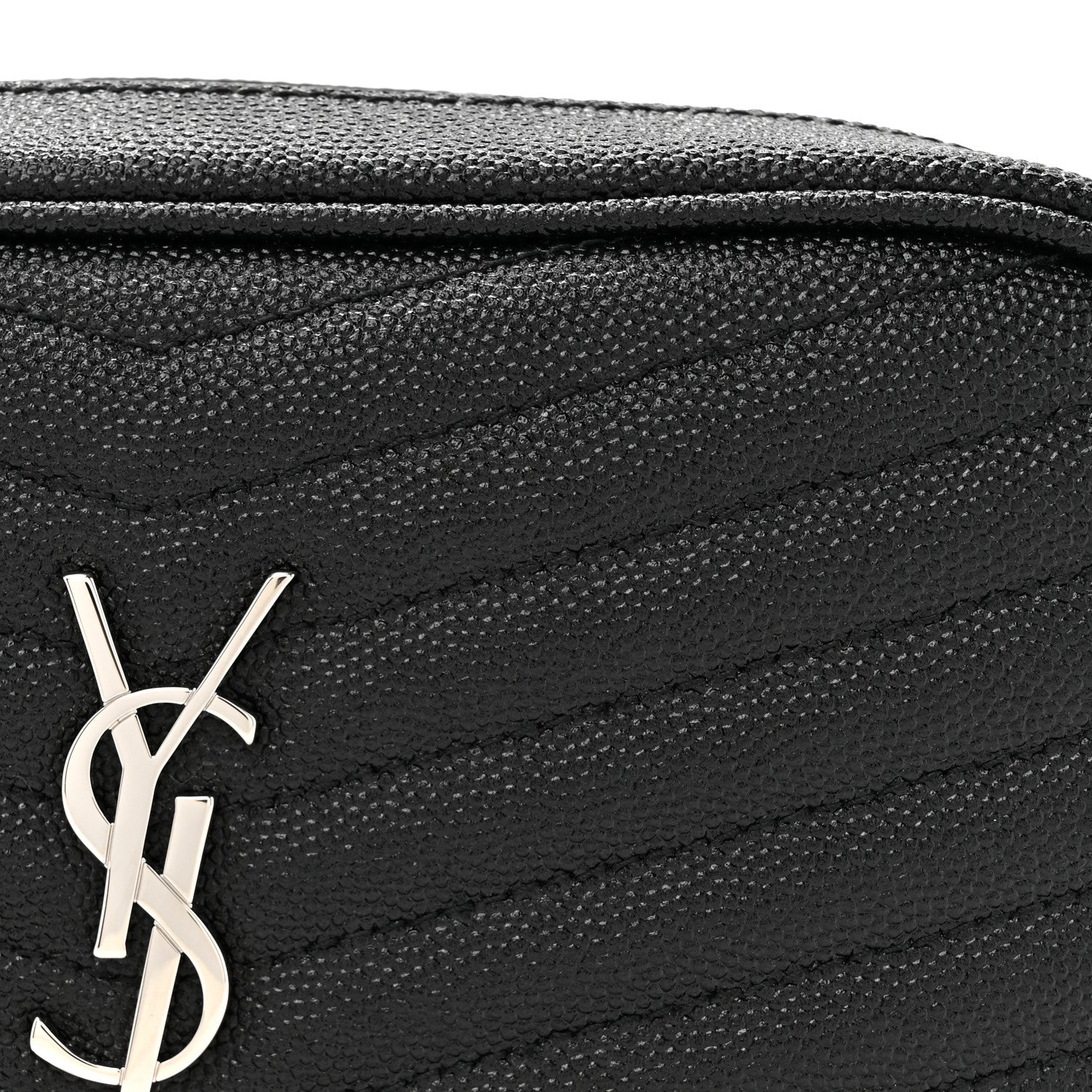 Saint Laurent Grain De Poudre Matelasse Monogram Mini Lou Camera Bag Black 8 of 11