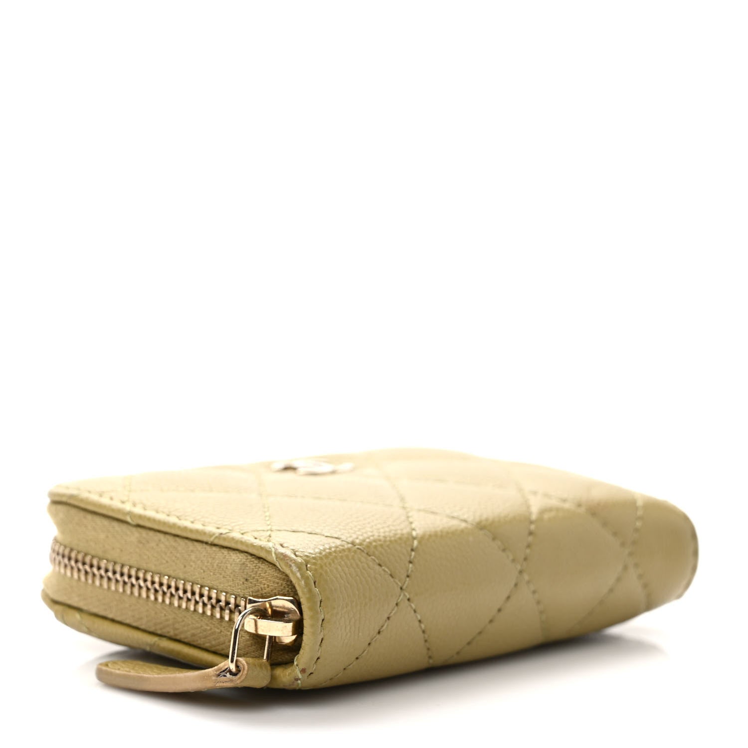 Chanel Caviar Quilted Zip Around Coin Purse Wallet Light Green 4 of 6