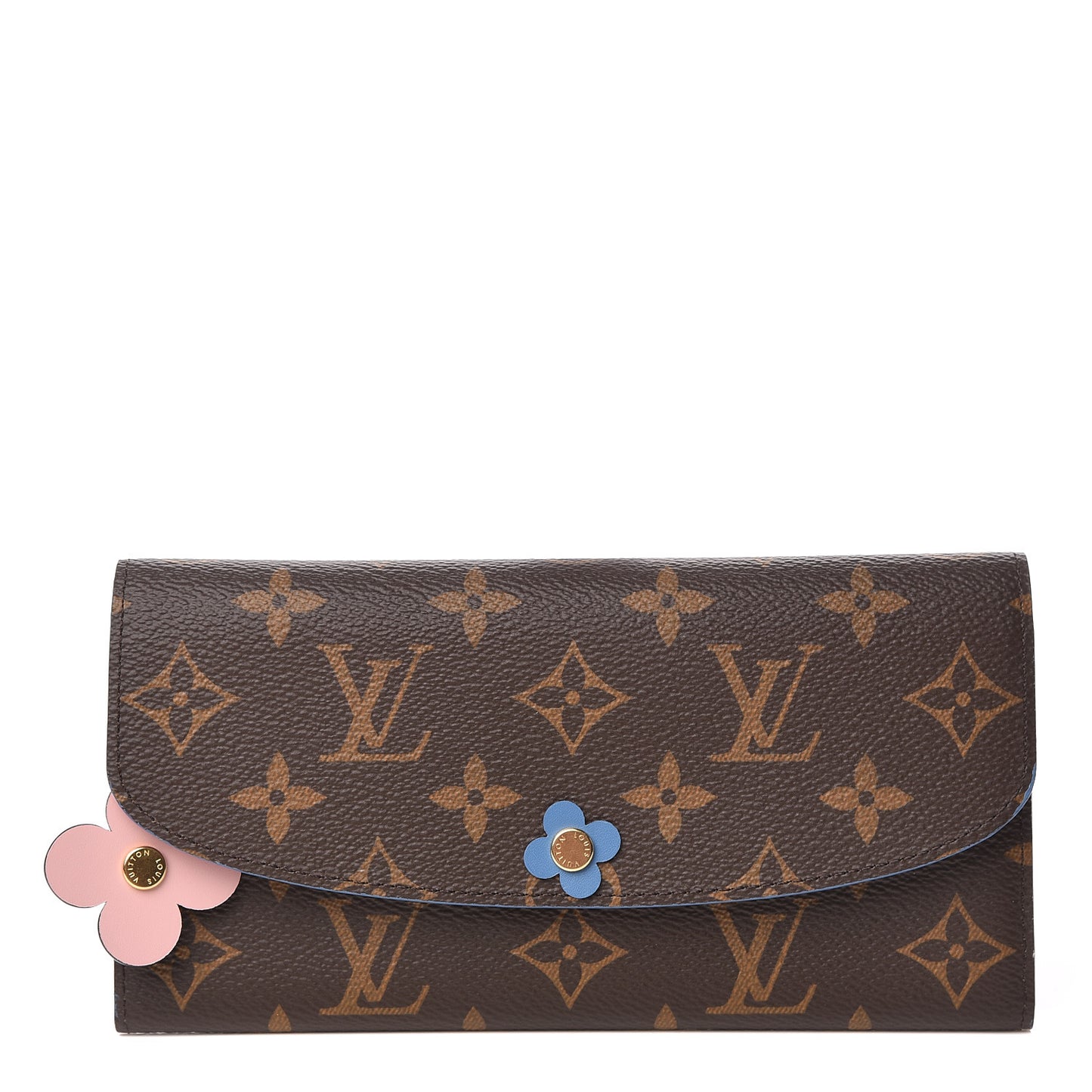Monogram Bloom Flower Emilie Wallet Blue Jean
