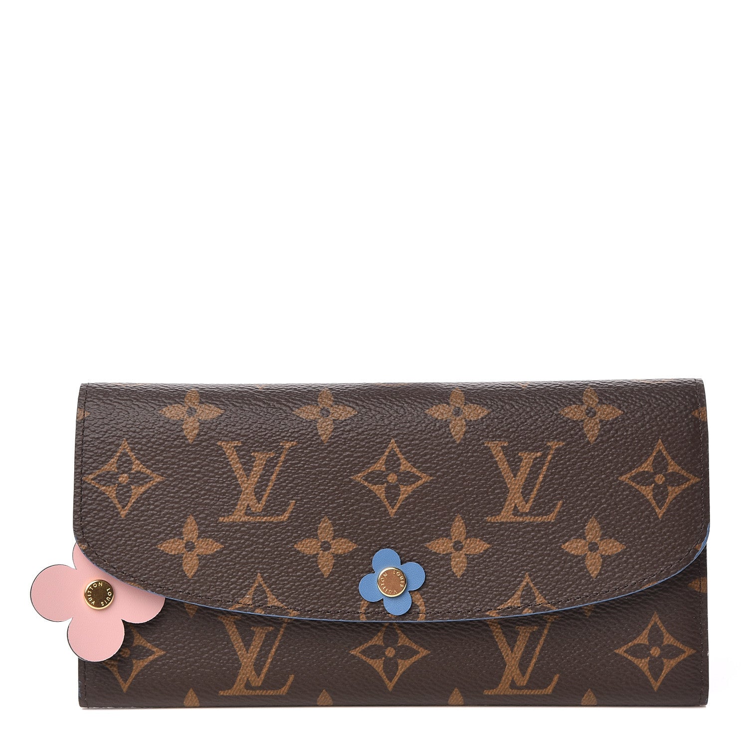 Louis Vuitton Monogram Bloom Flower Emilie Wallet Blue Jean 1 of 7