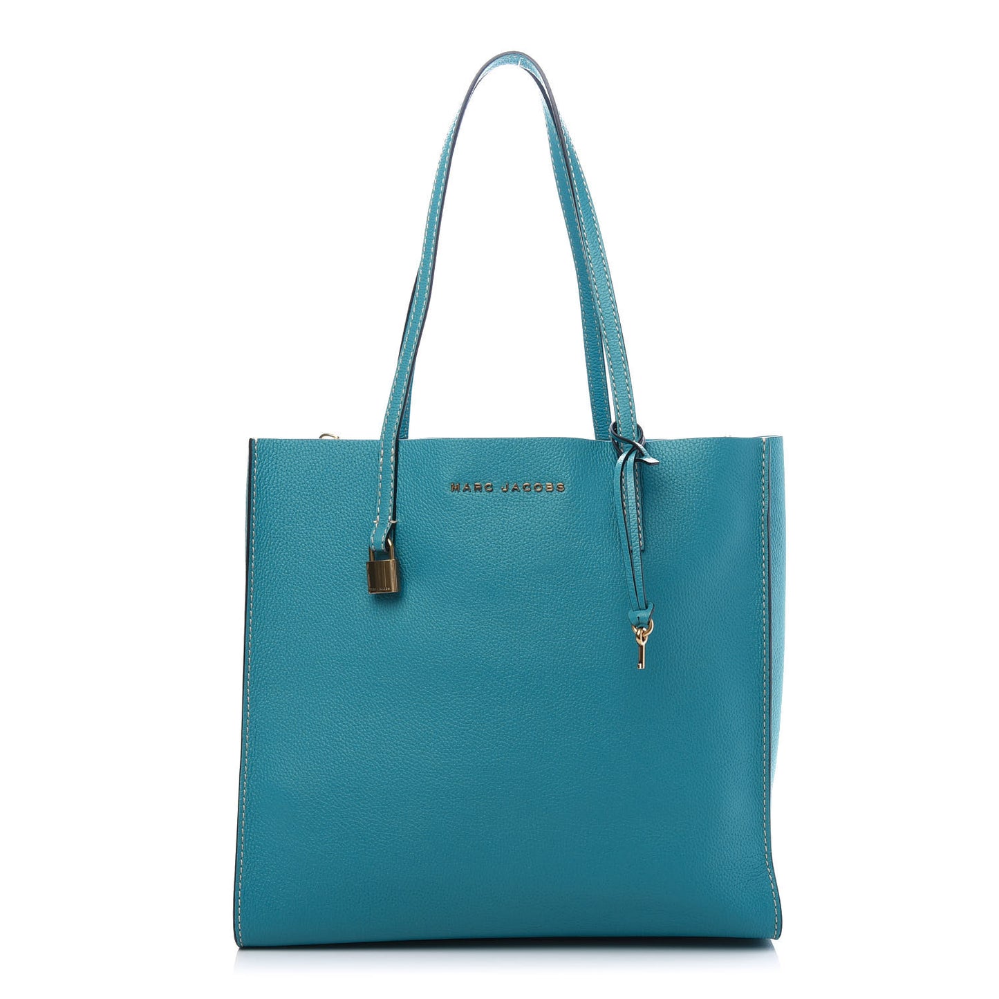 Grained Calfskin Grind Shopper Tote Blue