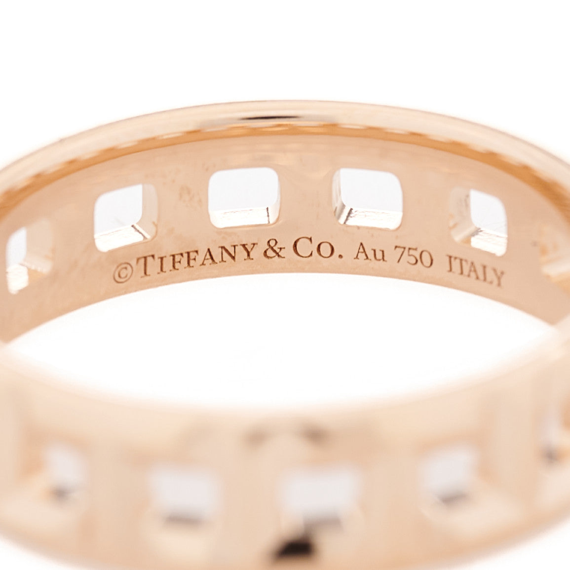 Tiffany 18K Rose Gold Wide T True Ring 57 8 4 of 5