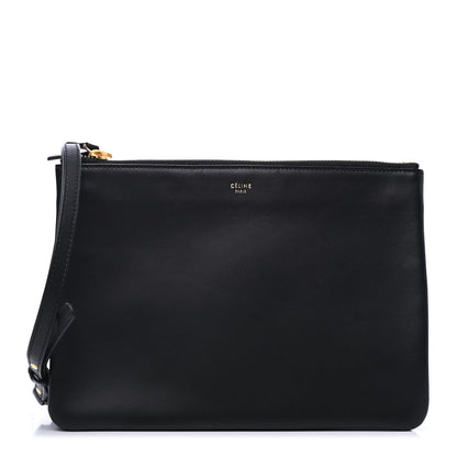 Celine Lambskin Large Trio Crossbody Bag Black 1 of 5