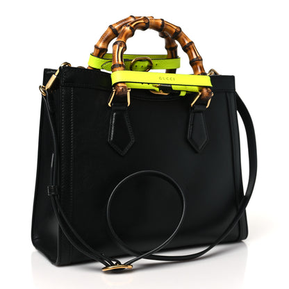 Gucci Calfskin Small Diana Tote Bag Black Yellow Fluo 3 of 10