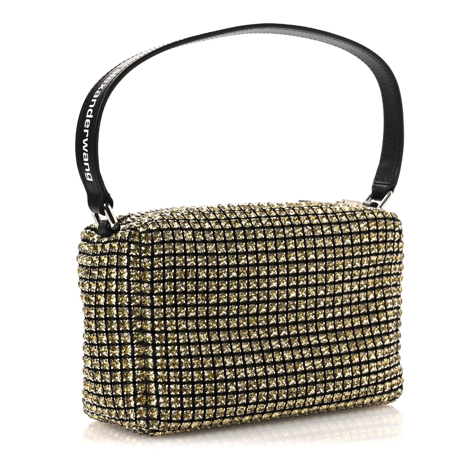 Alexander Wang Mesh Crystal Rhinestone Medium Heiress Pouch Porcelain 2 of 13