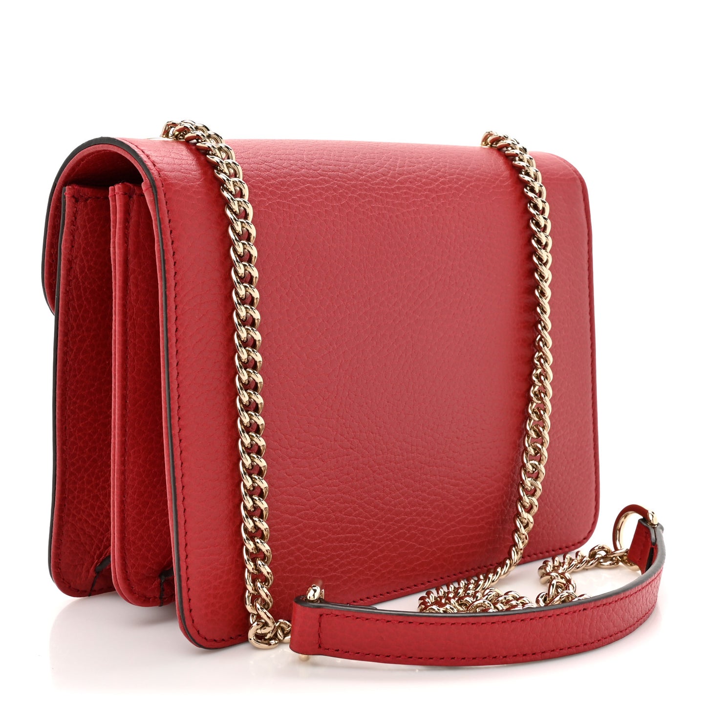 Dollar Calfskin Small Interlocking G Shoulder Bag Red