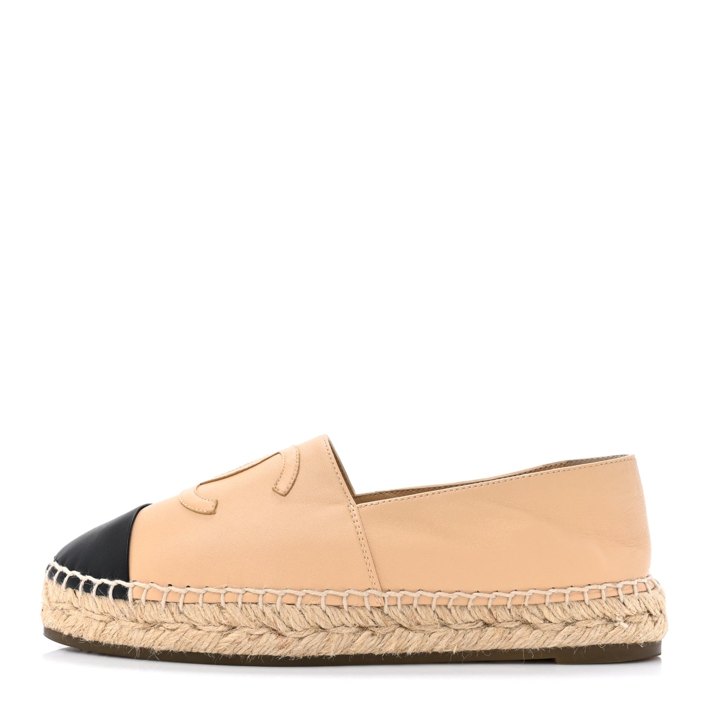 Lambskin CC Espadrilles 38 Beige Black