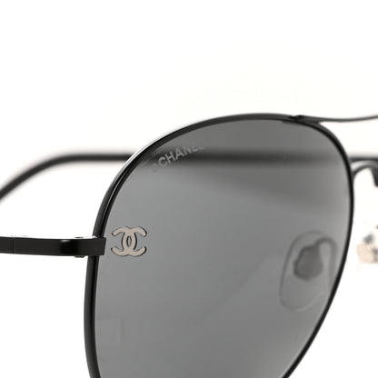 Chanel Aviator CC Sunglasses 4189-T-Q Black 7 of 7