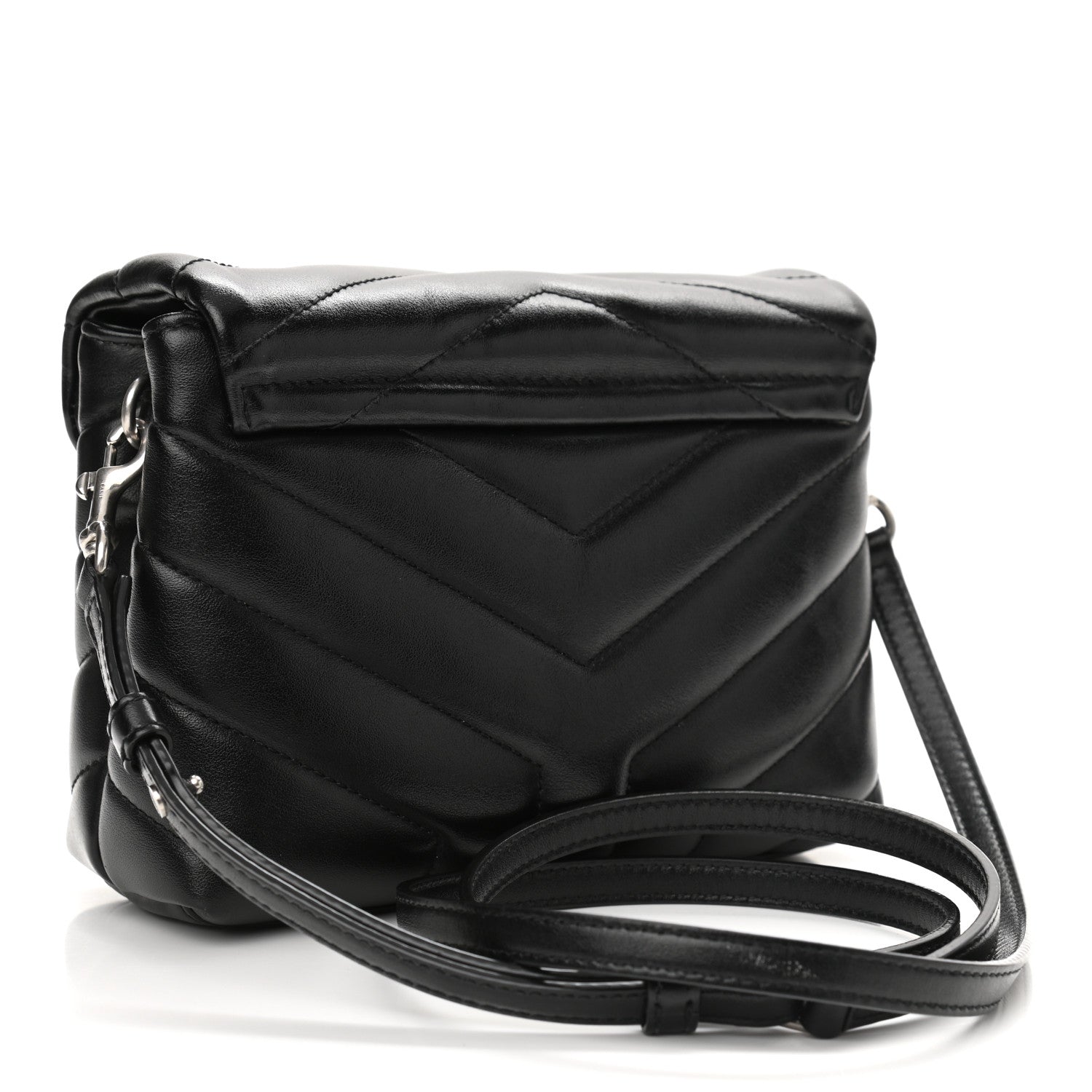 Saint Laurent Calfskin Y Quilted Monogram Toy Loulou Crossbody Bag Black 3 of 13