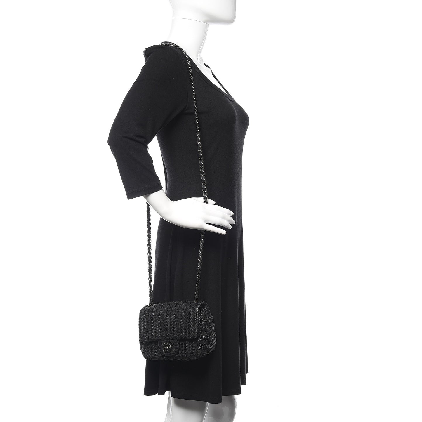 Lambskin Embroidered Mini Flap Black