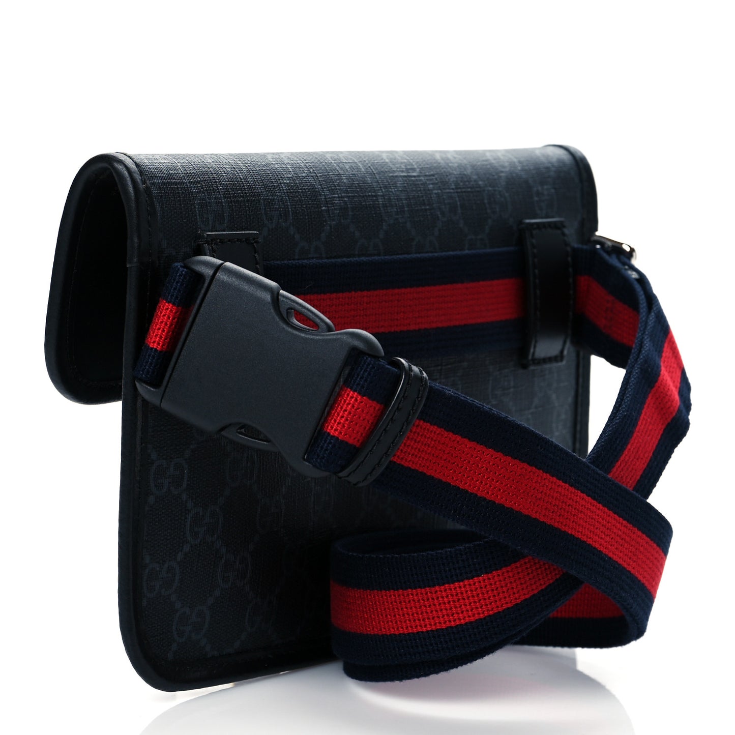 GG Supreme Monogram Web Slim Belt Bag Black Grey