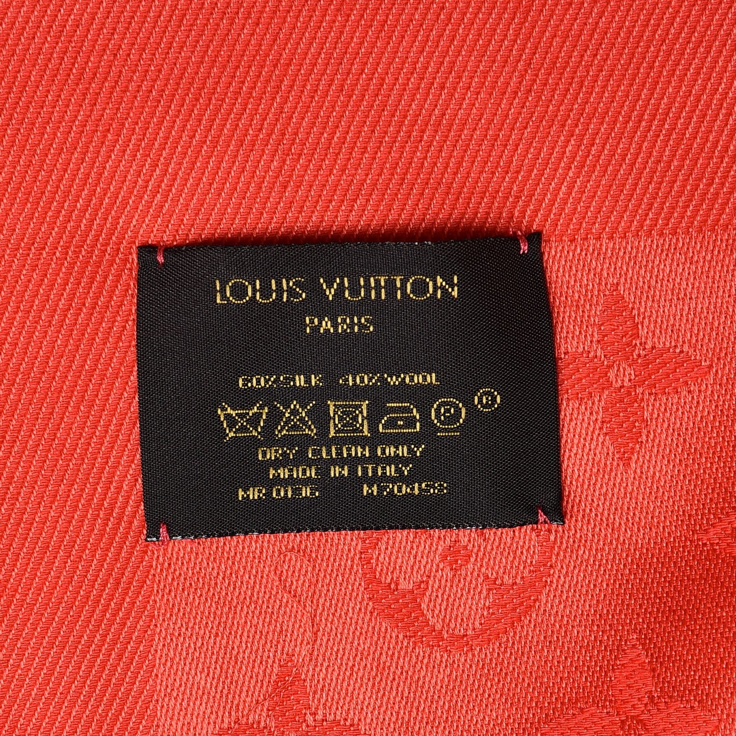 Louis Vuitton Silk Wool Monogram Shawl Coquelicot 4 of 6
