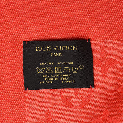 Louis Vuitton Silk Wool Monogram Shawl Coquelicot 4 of 6