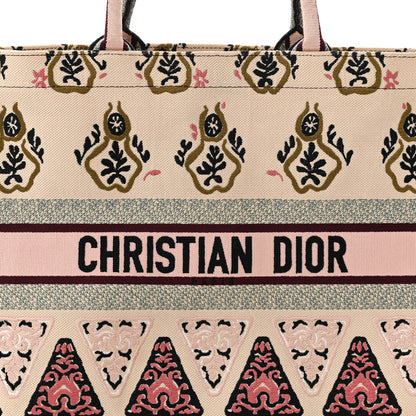Christian Dior Canvas Embroidered Geometric Book Tote Multicolor 8 of 12