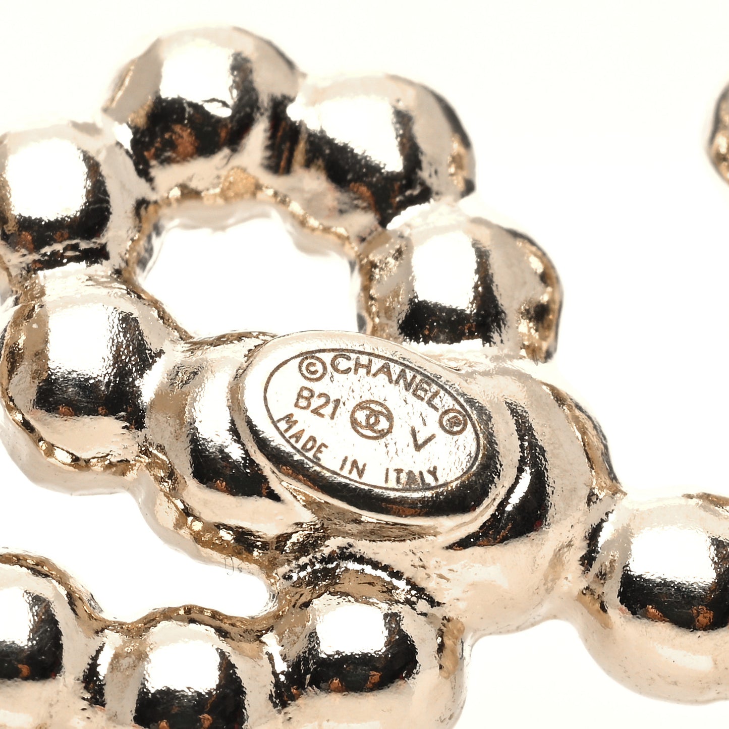 Metal Glass Swirling Pearls Hair Clip Gold