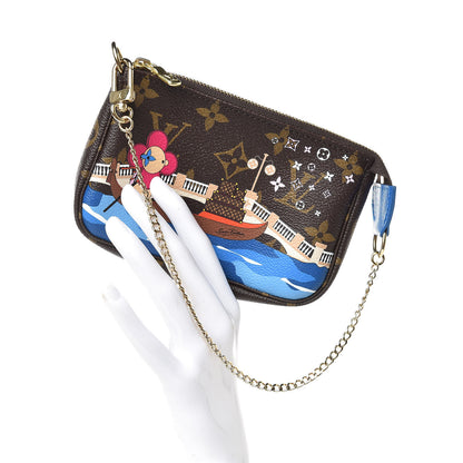 Louis Vuitton Monogram 2019 Christmas Animation Mini Venice Pochette Accessories Blue 2 of 7