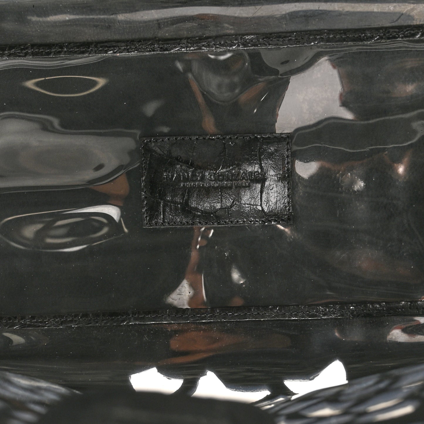 Crocodile Laser Cut Floral Tote Black
