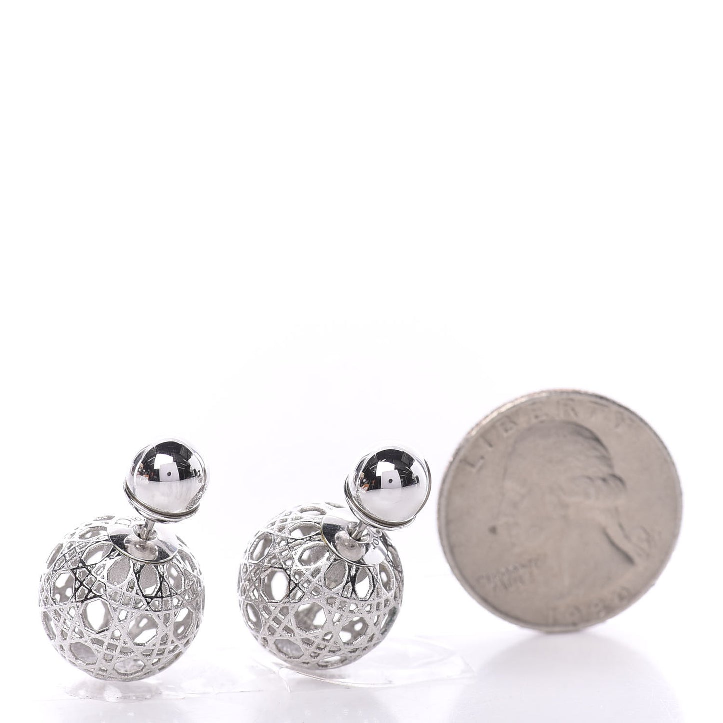 Cannage Mise En Dior Tribal Earrings Silver