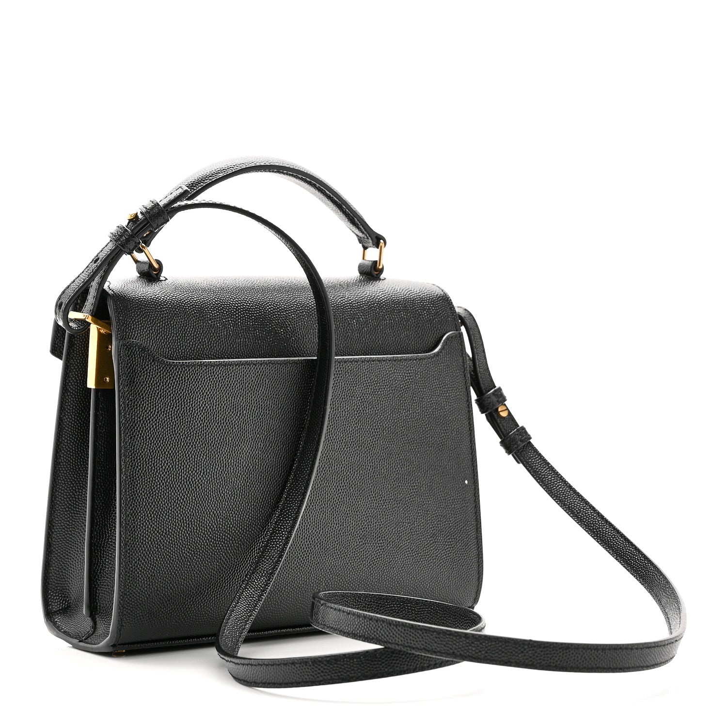 Saint Laurent Grain De Poudre Mini Classic Monogram Cassandra Top Handle Black 3 of 10