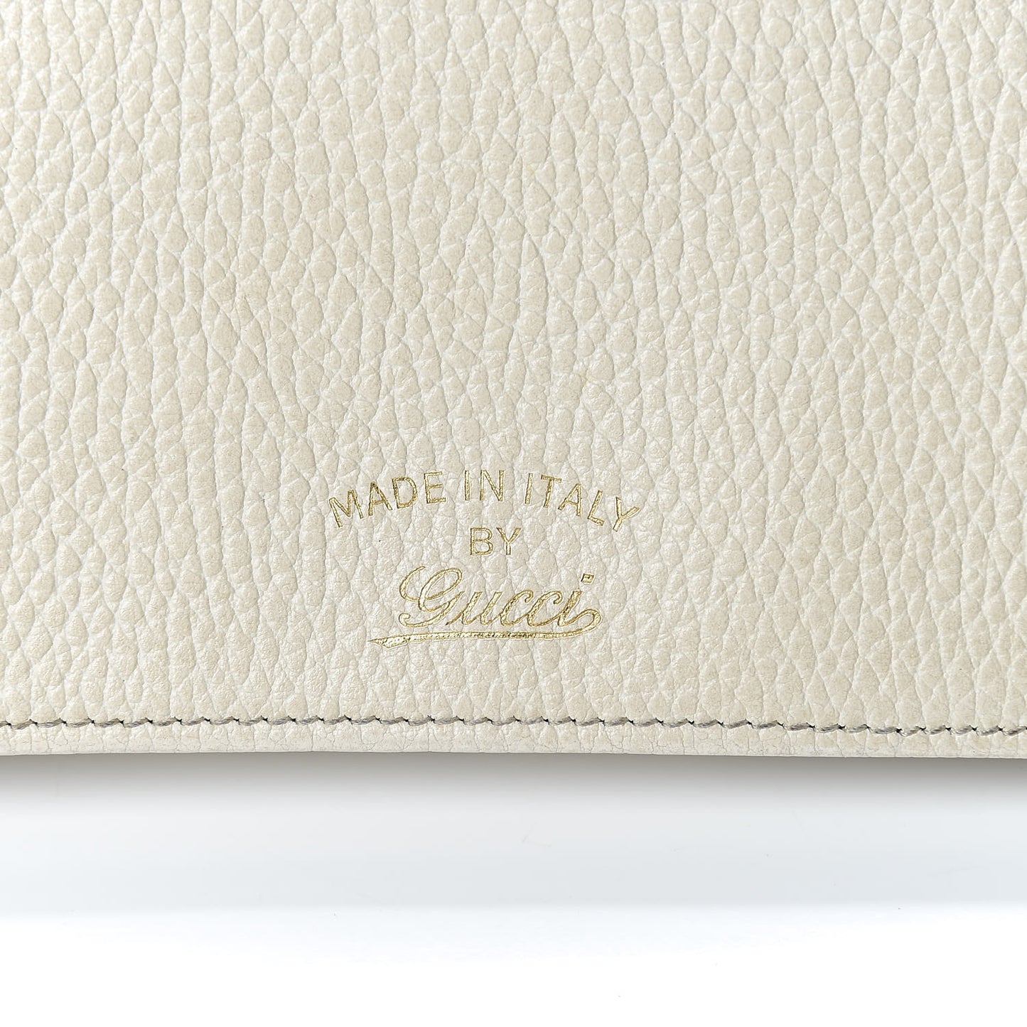 Dollar Calfskin Mini Swing Wallet Bag Mystic White