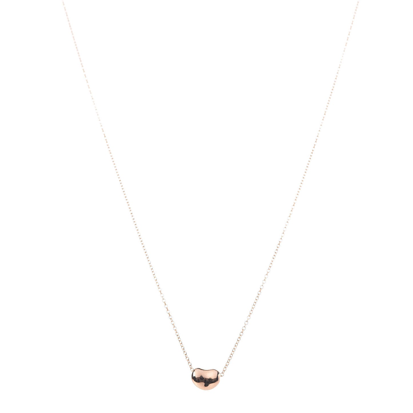 18K Rose Gold 7mm Elsa Peretti Bean Pendant Necklace