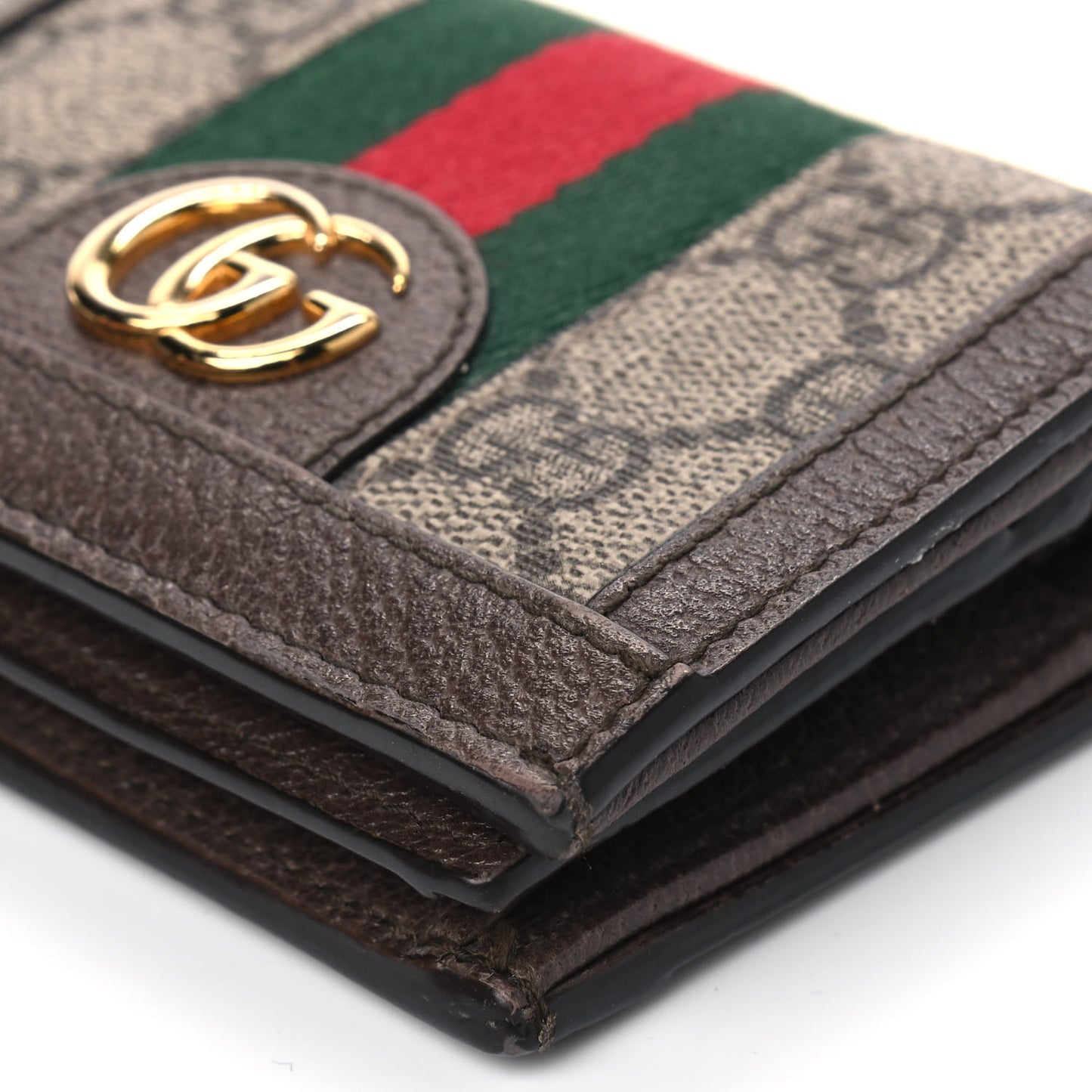 GG Supreme Monogram Web Ophidia Card Case Beige New Acero