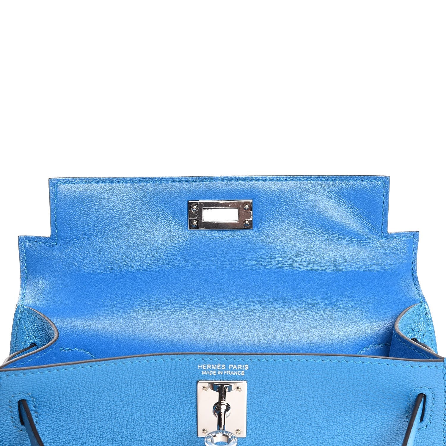 Hermes Chevre Mysore Mini Kelly Sellier 20 Bleu Zanzibar 12 of 30