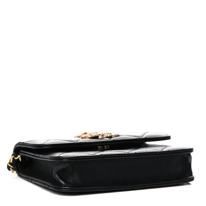 Chanel Lambskin Quilted Zirconium Clutch With Chain Black 4 of 14