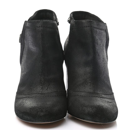 Chanel Suede CC Chain Ankle Boots 37.5 Black 2 of 9