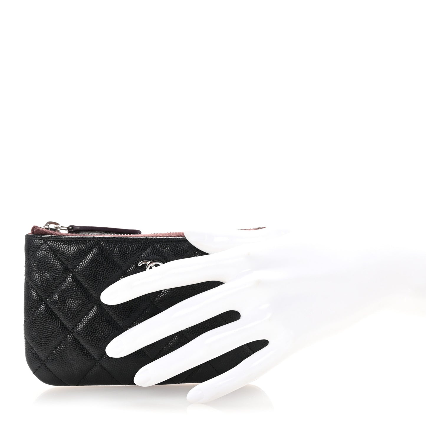 Caviar Quilted Small Cosmetic Case Black