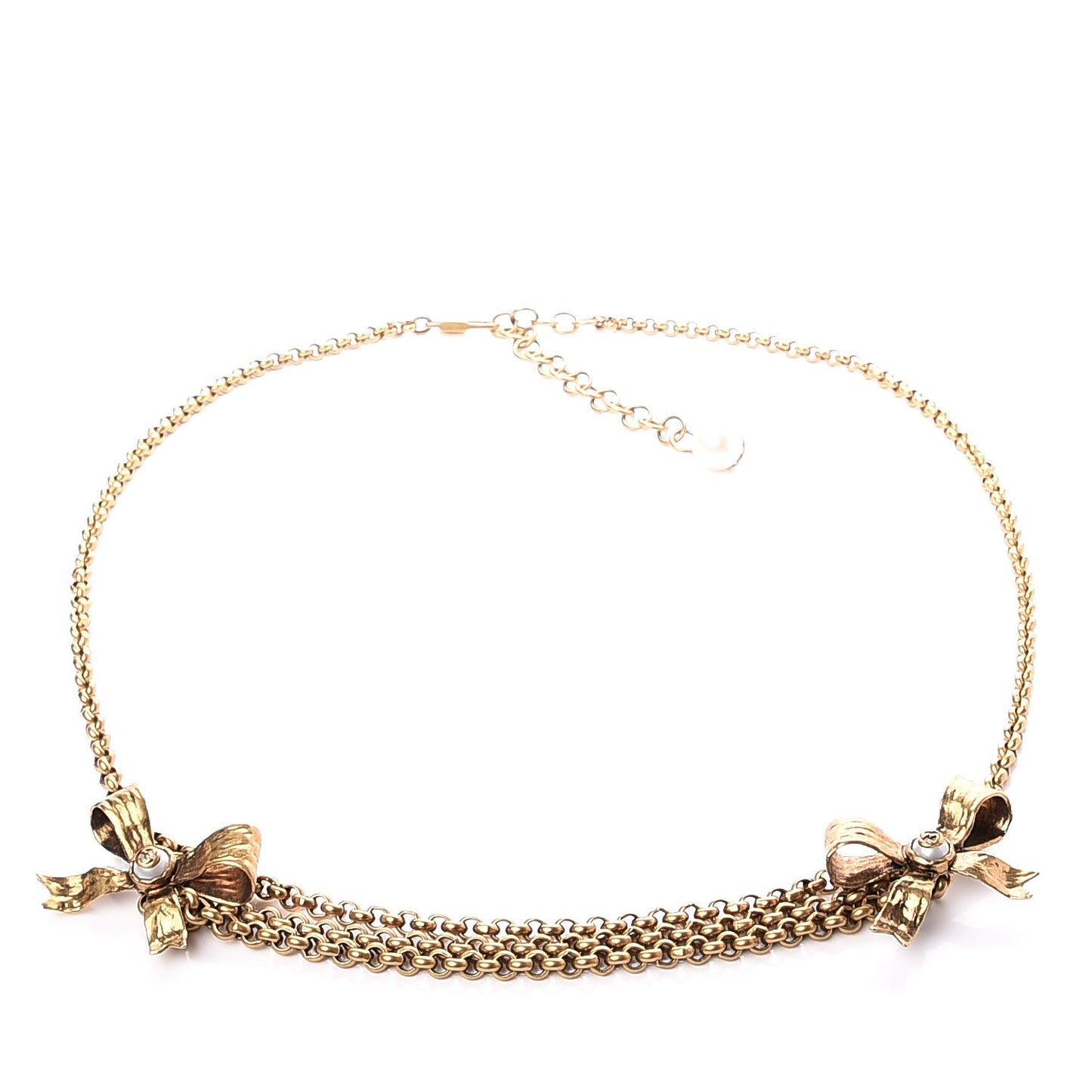 Chain GG Bow Belt Antique Gold
