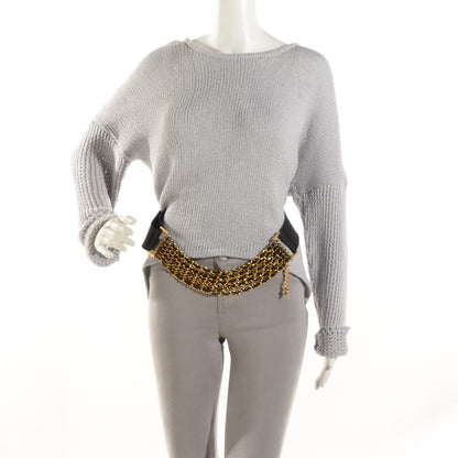 Chanel Lambskin Chain Wide CC Belt 80 32 Black Gold 3 of 8