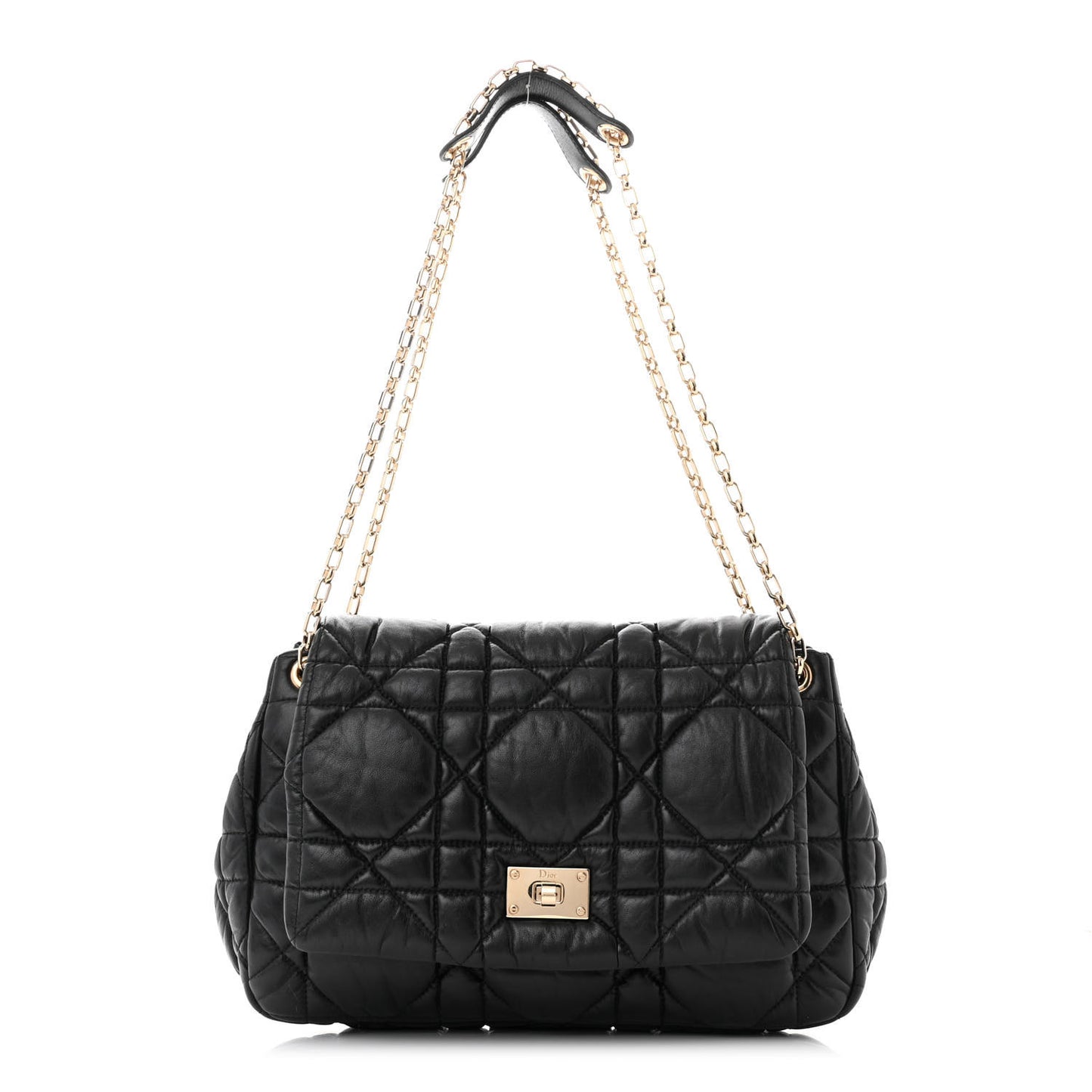 Lambskin Cannage Small Milly La Foret Shoulder Bag Black