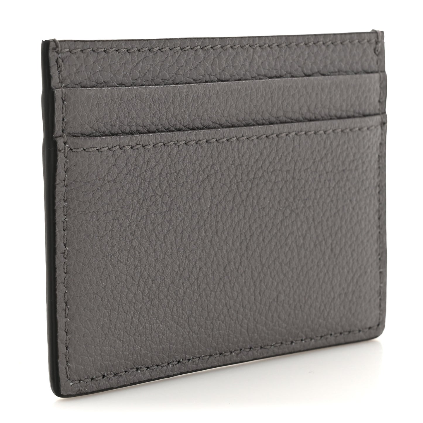 Grainy Calfskin Zumi Card Holder Dusty Grey