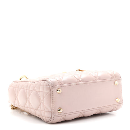 Christian Dior Metallic Lambskin Cannage Mini Lady Dior Lotus 4 of 10