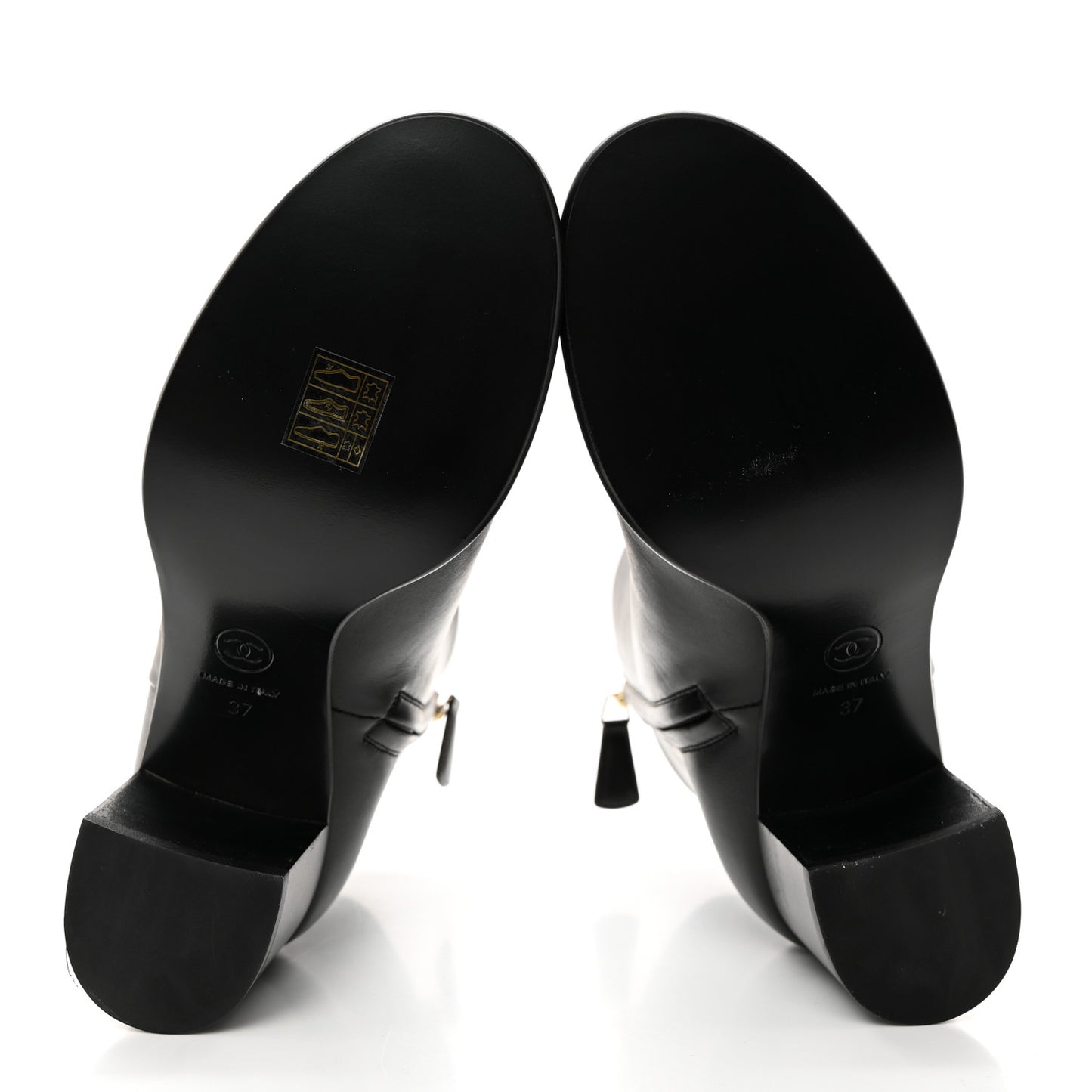 Calfskin CC Ankle Boots 37 Black