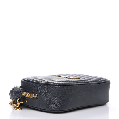 Saint Laurent Grain De Poudre Matelasse Monogram Mini Lou Camera Bag Dark Smog 4 of 10